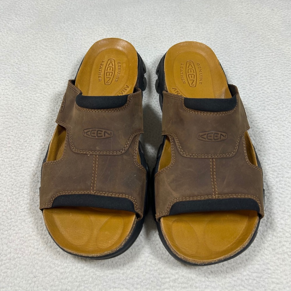 Keen Men's Daytona II Slide Sandals Brown Leather Casual Outdoor Walking Size 8